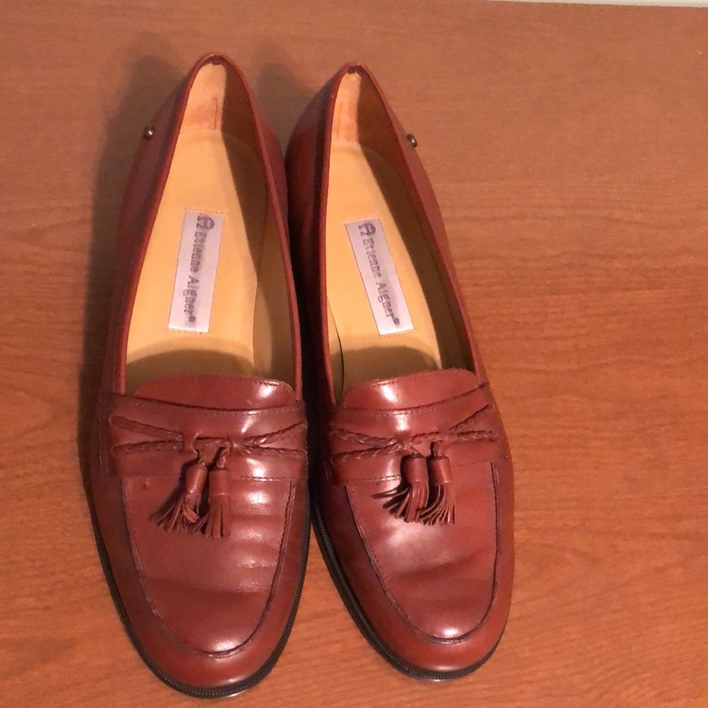 EUC Etienne Aignier Brown Leather Loafers - 8.5 - Picture 2 of 8